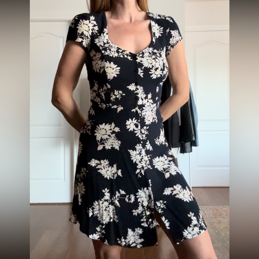 Le Chateau Navy/Floral Mini Dress